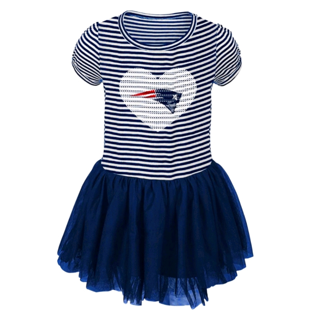 Toddler Navy/White Patriots Tutu Sequin Dres